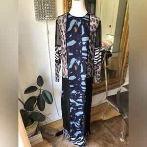 H&M Studio A/W 2014 Multicolor Animal Print long sleeve Maxi Dress
